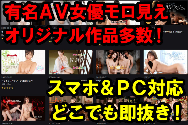 「海外モロ見え動画サイトの定番！」動画本数6000本以上で有名セクシー女優を中心に配信中！